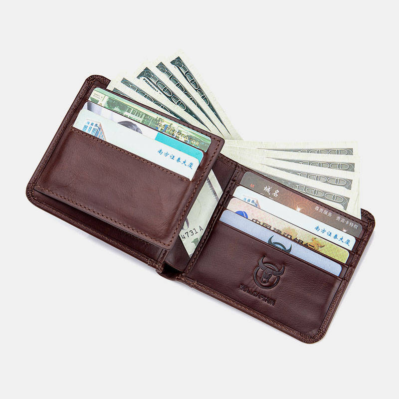 Bullcaptain Genuine Leather Wallet Card Holder For Men (Color Brown)