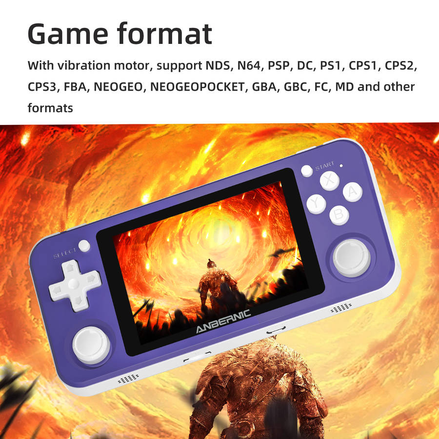 ANBERNIC RG351P 64GB 2500 Games IPS HD Handheld Game Console Support for PSP PS1 N64 GBA GBC MD NEOGEO FC Games Player 64Bit RK3326 Linux System OCA Full Fit Screen