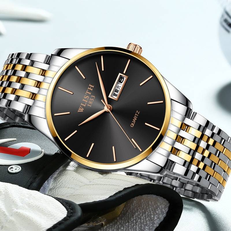fashion casual men watch date week display business 3atm waterproof quartz watch