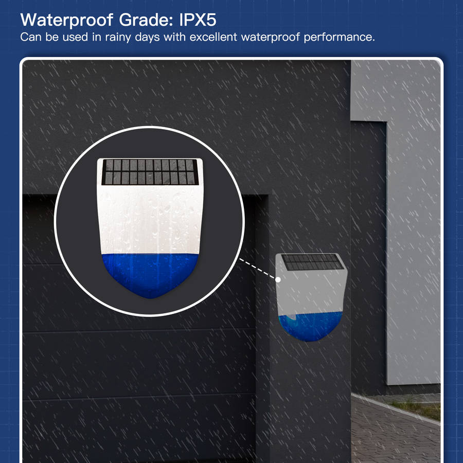 tuya wifi/zigbe smart siren alarm waterproof outdoor with solar with solar charging panel 95db remote control outdoor siren alarm