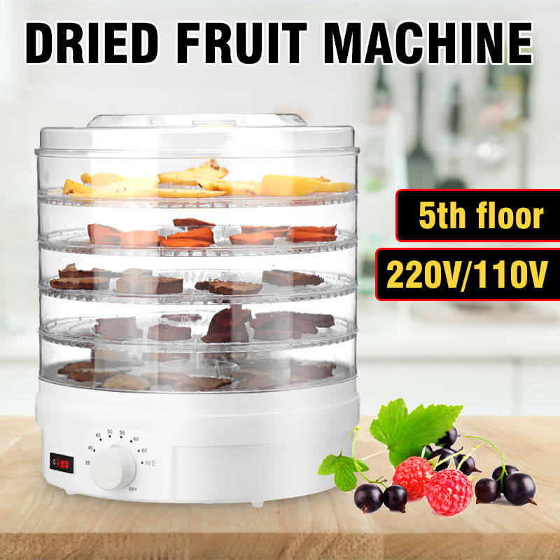 250W Food Dehydrator 5 Tray Shelf Dryer Machine Fruit Preserver Beef Jerky DIY Dried Fruit