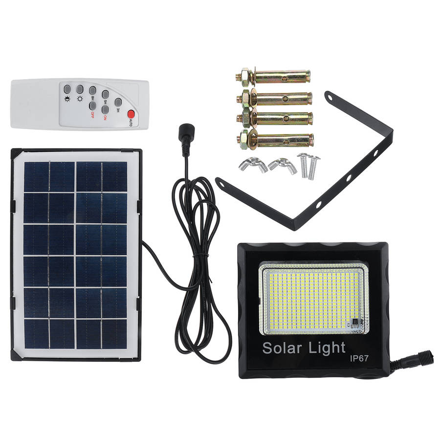 200W 332LED Solar Powered LED Floodlight Security Flood Light Spot Wall Lamp + Remote