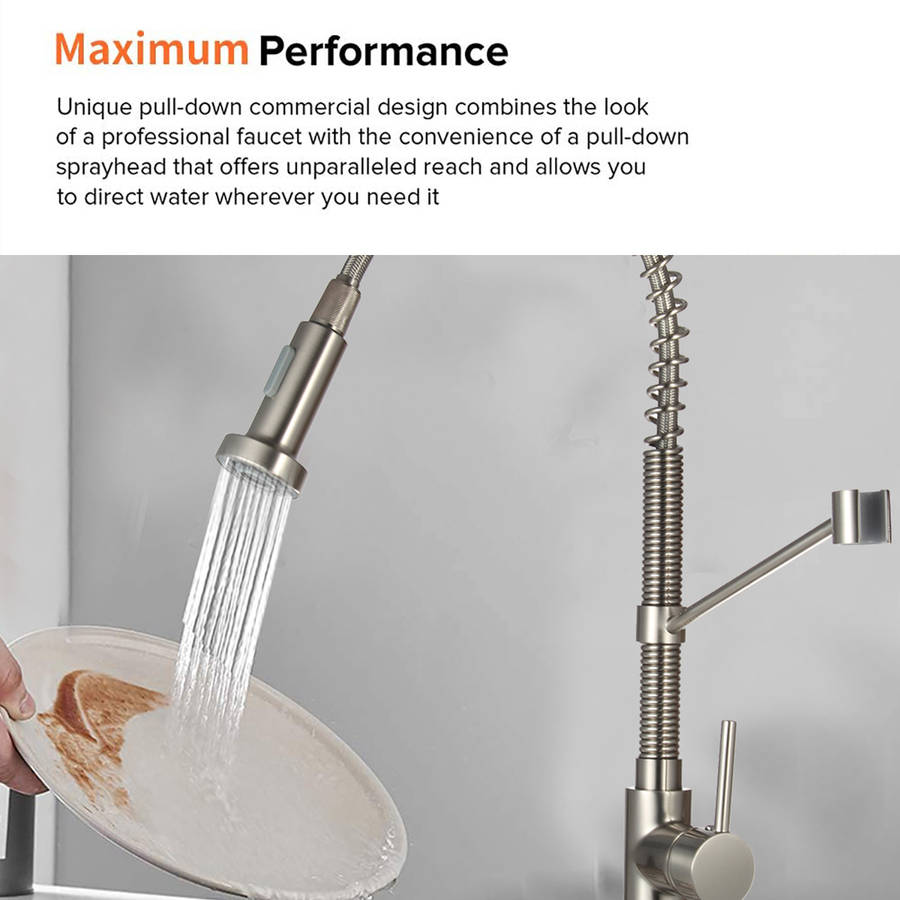 kitchen faucet swivel spout single handle sink pull down spray mixer tap