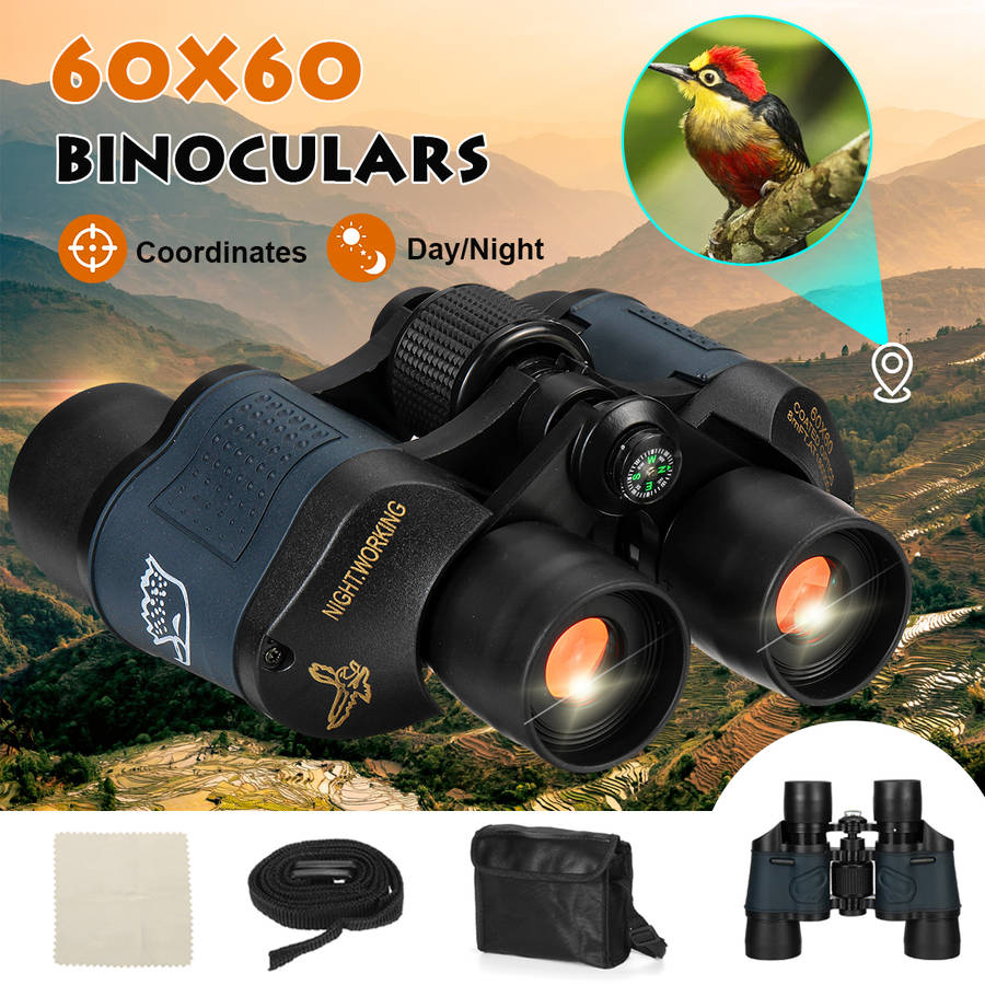 60x60 5-3000M Day/Night HD Hunting Binoculars With Compass Coordinates Outdoor Camping Waterproof Telescope