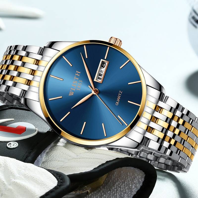 fashion casual men watch date week display business 3atm waterproof quartz watch