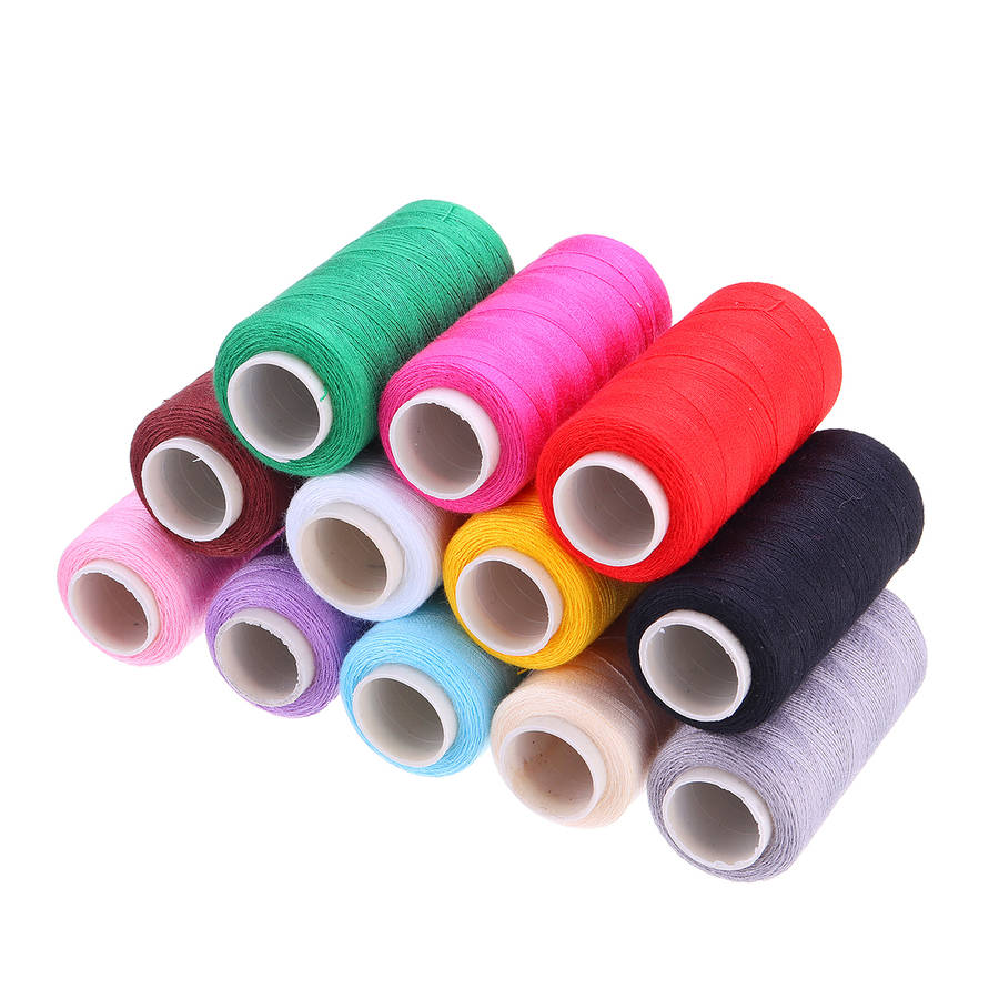 400M Spools 12 Colors Cotton Sewing Machine Thread Reel Cord String Tools...