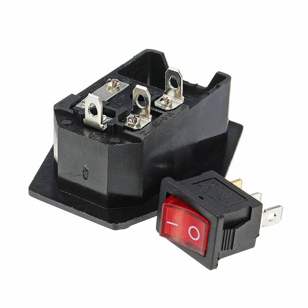 ON/OFF IO Switch Socket with Female Plug for Power Supply Cord Jamma Arcade Machine with Fuse