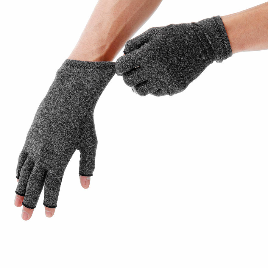 1 Pair Anti Arthritis Gloves Ease Pain Relief Compression Gloves Hand Support Outdoor Fitness Half Finger Gloves