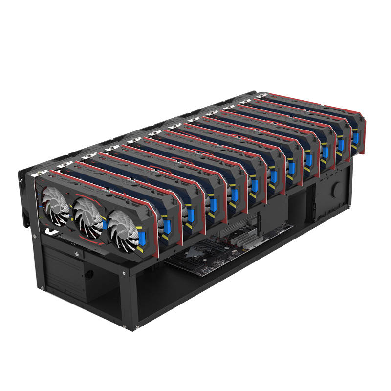 12 Gpu Mining Rig Steel Open Air Miner Frame Case Eth/Etc/Zec Ethereum Accessories Tools For Crypto