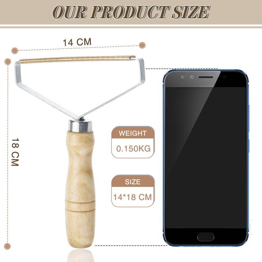 2PCS Portable Manual Lint Remover Brush Clothes Fuzz Fabric Hairs Clean Tool