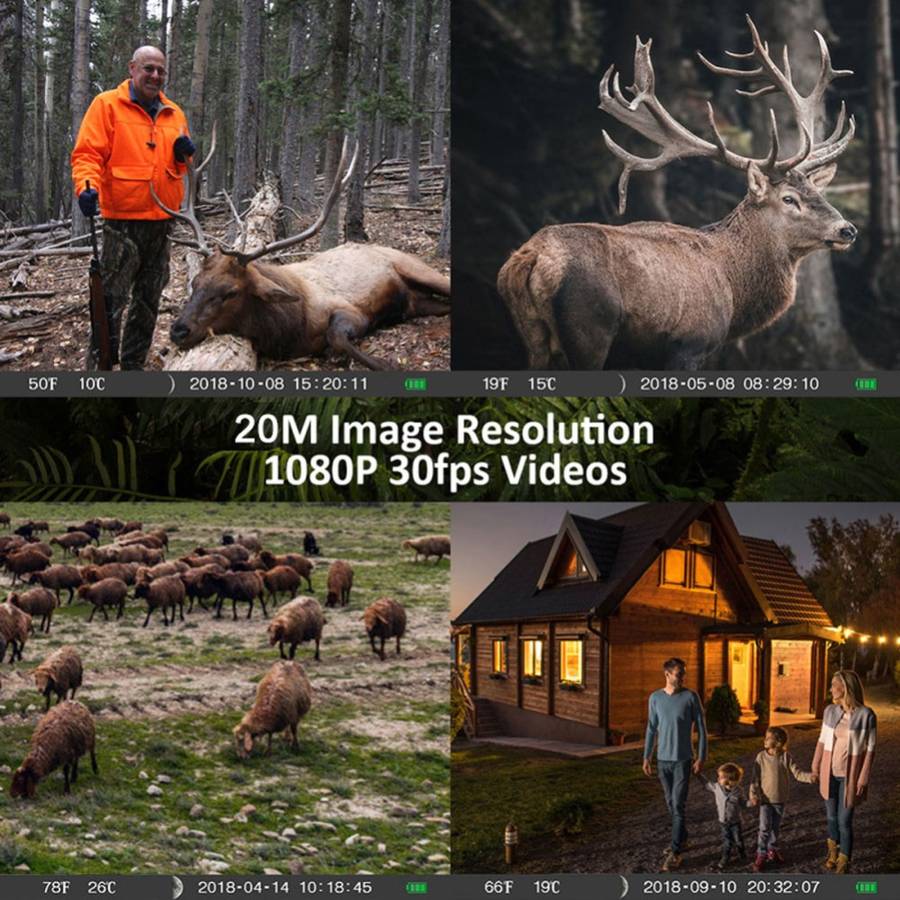pr700 20mp 1080p 120°detecting range hunting trail camera waterproof hunting scouting camera with auto ir filter for wildlife monitoring