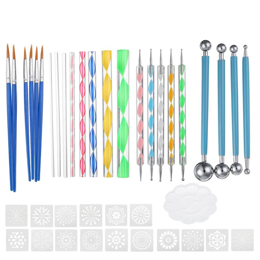 40Pcs Mandala Dotting Tools Set Rock Painting Kit Nail Art Pen Paint