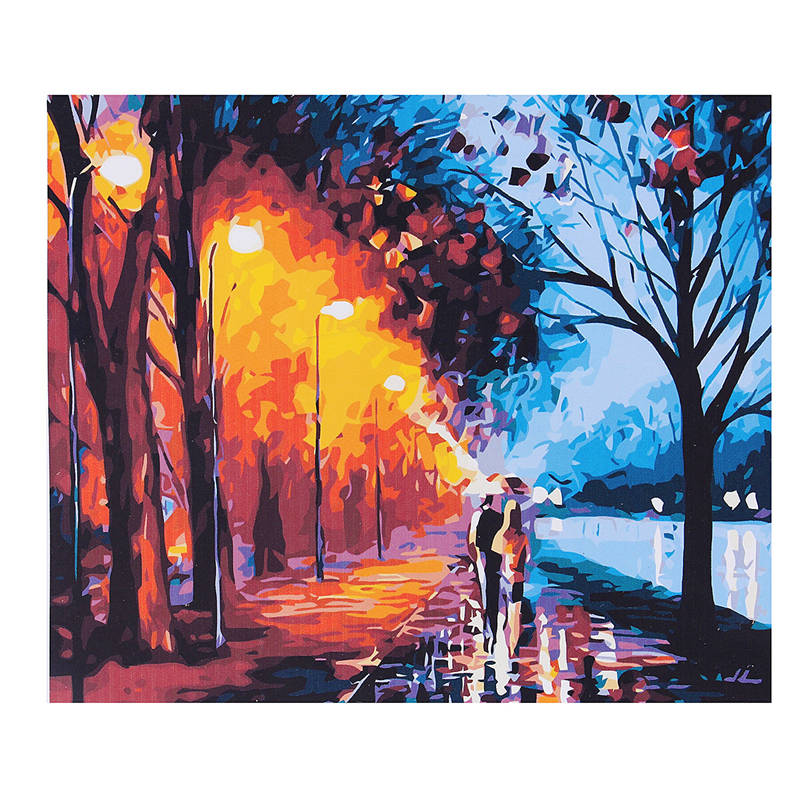 Romantic street lights DIY Painting By Numbers Handpainted Oil Painting Living Room Home Wall Decor