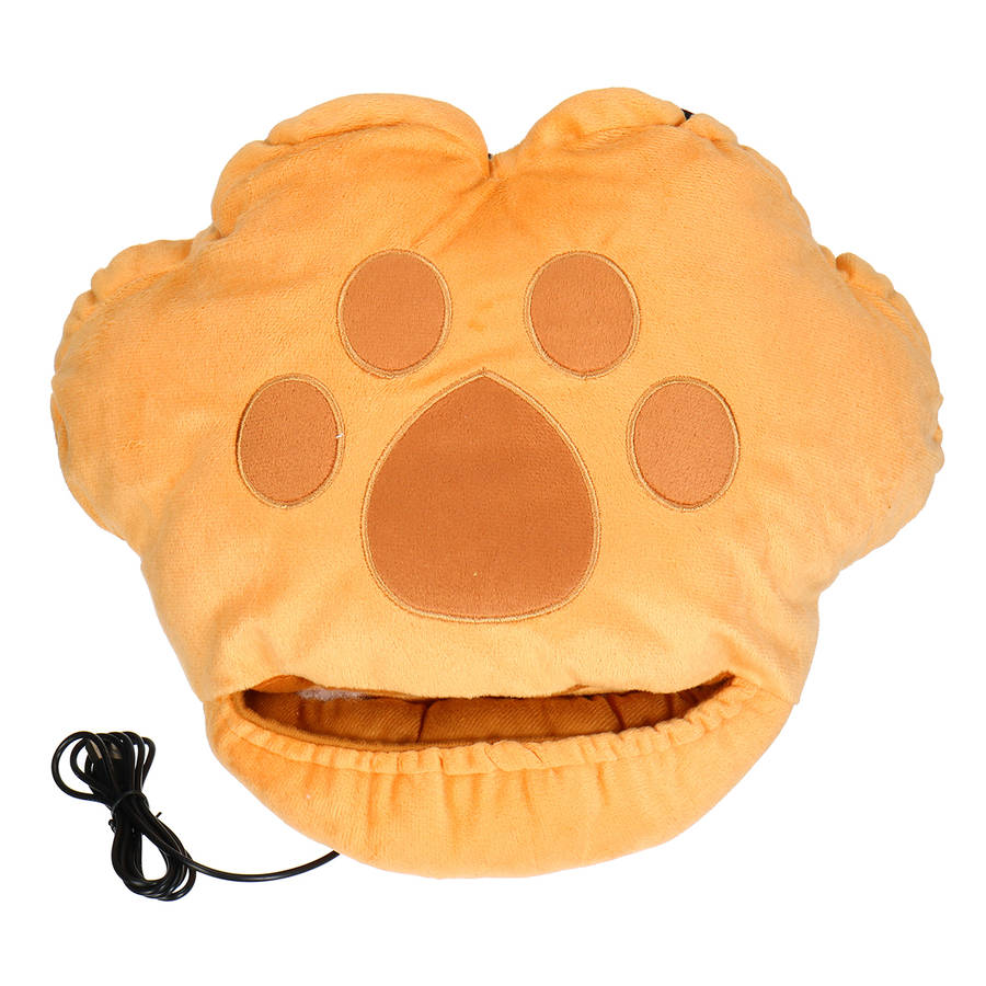 Cartoon Plush Cat Claw Warm Foot Super Soft Hand Warmers Removable Washable USB Electric Heating Home Soft Cute Shoes