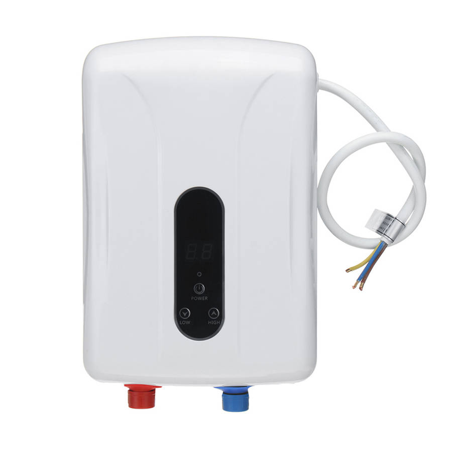 5.5KW Tankless Instant Electric Hot Water Heater Boiler Kitchen Bathroom Shower Set