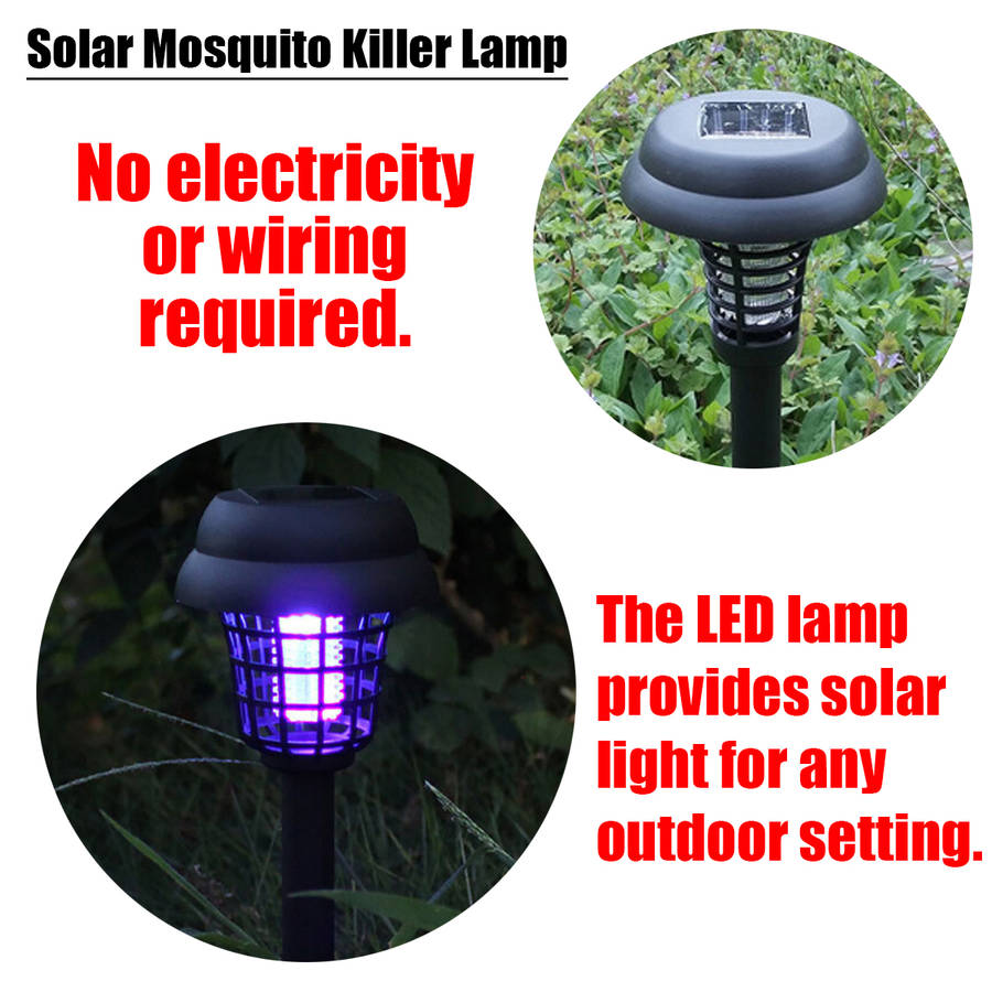 LED Solar Powered Mosquito Killer Light Outdoor Courtyard Rainproof Garden Home Lawn Lamp