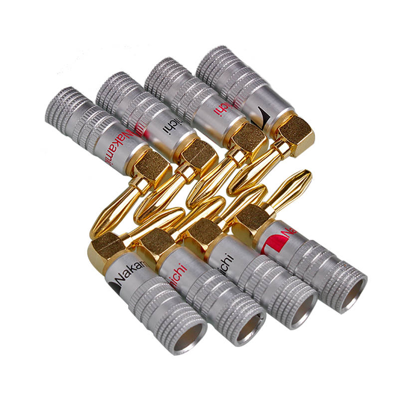 8/12PCS 4MM Banana Musical Speaker Cable Plugs Wear-resistant 90 Degree Right Angel Musical Speaker Cable Connector
