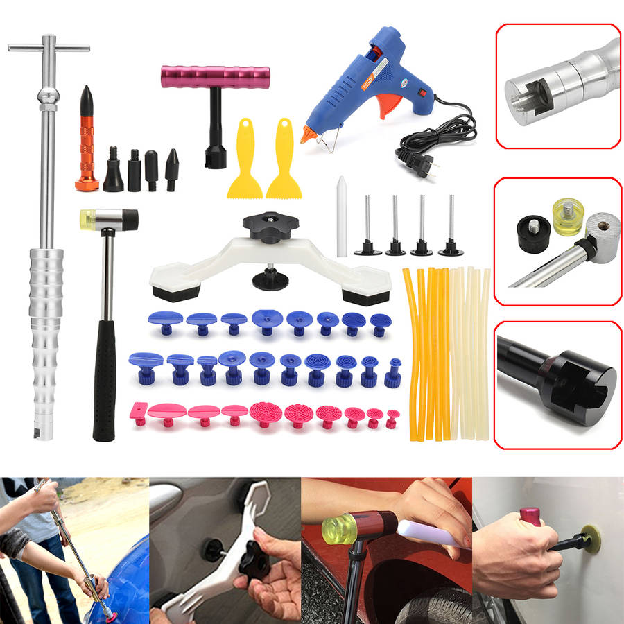 47PCS Car Repairing Paintless Hail Repair Dent Puller Lifter PDR Tools Auto Body Removal Kit