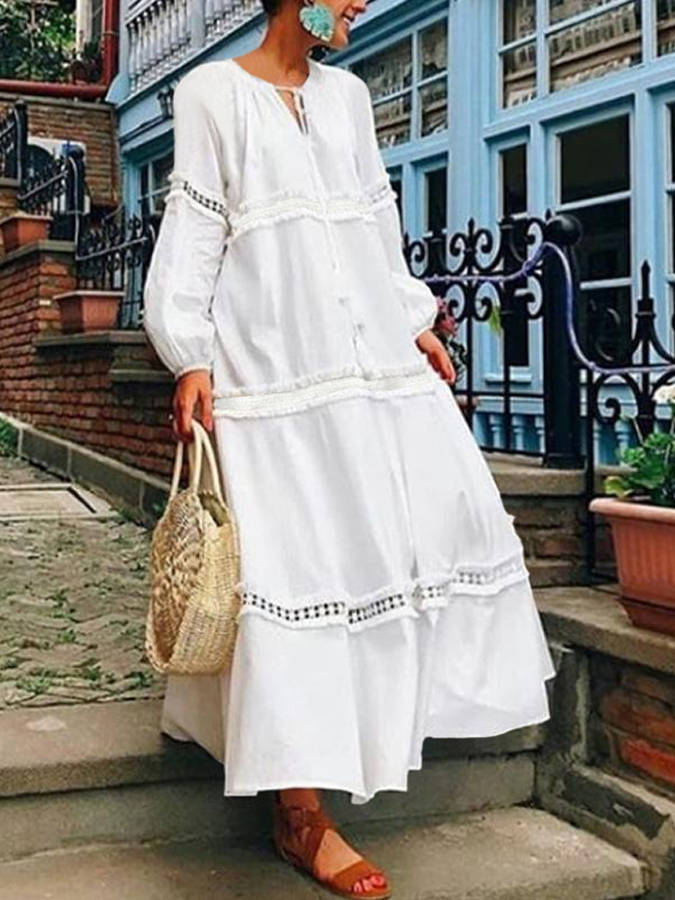 Women Long Sleeve Hollow Patchwork Loose Casual Swing Long Maxi Dress c620cceb-7b62-4837-806f-051cbbbbf335.jpg
