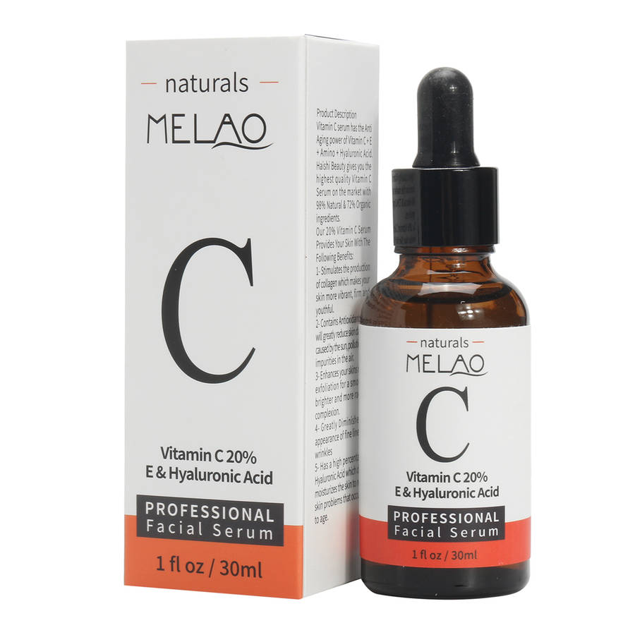 Melao Vitamin c e Facial Serum Hyaluronic Acid Essence Skin Care Smooth Anti Aging Wrinkle