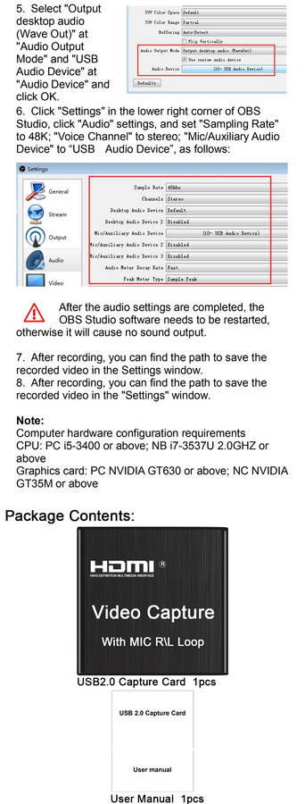 Bakeey HDMI Video Capture Card HD 4K 1080P 30fps Loop Out USB 2.0 Audio Video Recorder With Mic For Game Live Streaming Video Conference For Xbox PS5 For Nintendo Switch