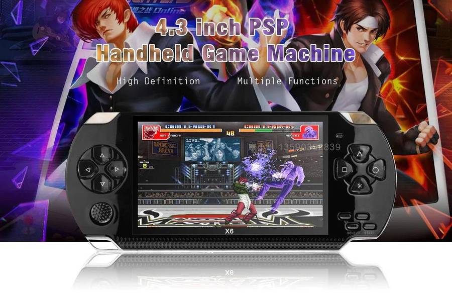 X6 8GB 128-bit 10000+ Games 4.3 inch PSP High Definition Retro Handheld Video Game Console Game Player