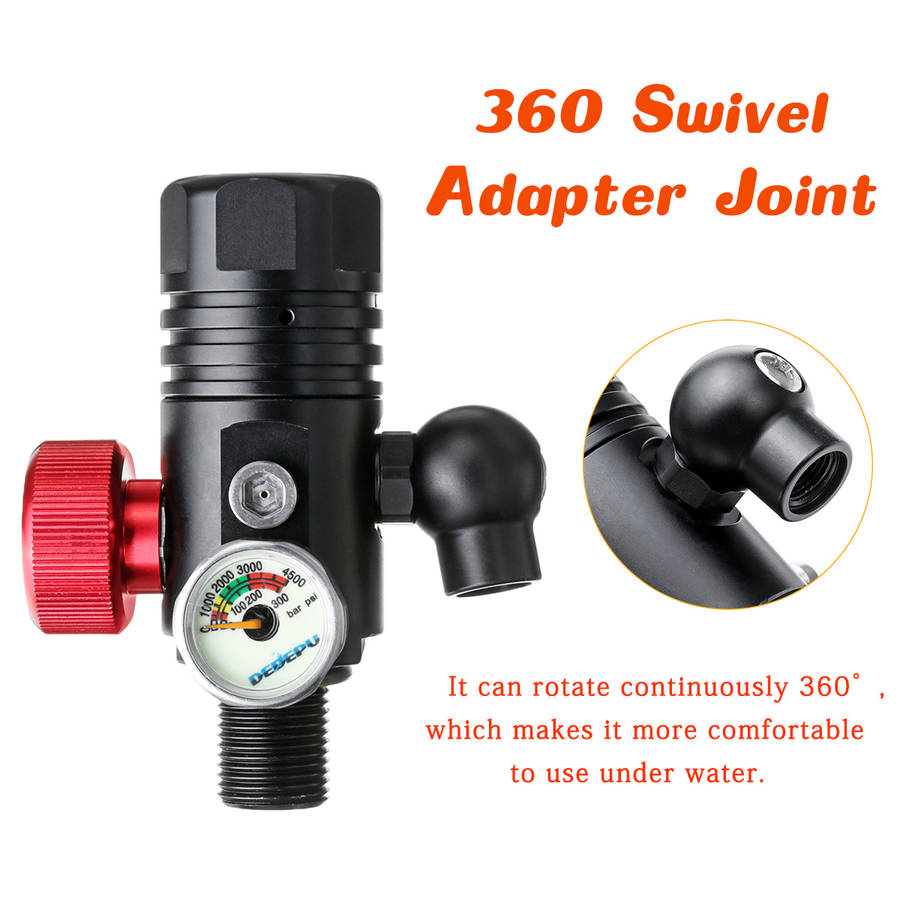 DEDEPU Scuba Diving Set 1L Diving Tank With Manual Pump+Breathing Valve+Converter Underwater Mini Scuba Tank Accessories