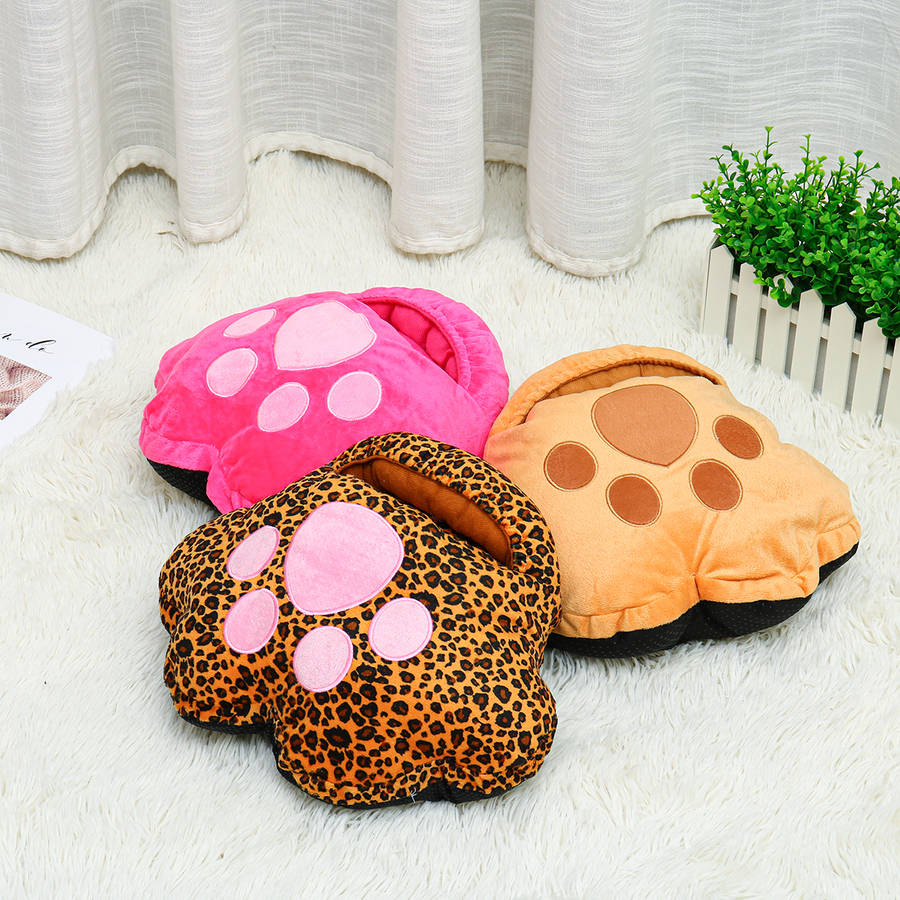 Cartoon Plush Cat Claw Warm Foot Super Soft Hand Warmers Removable Washable USB Electric Heating Home Soft Cute Shoes