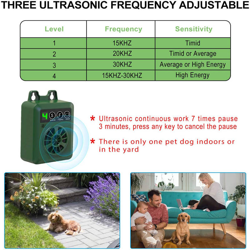 K6 Outdoor Ultrasonic Anti Dogs Bark Control Devices Digital Display Rechargeable Rainproof Stop Dog Barking Animals Training Repeller