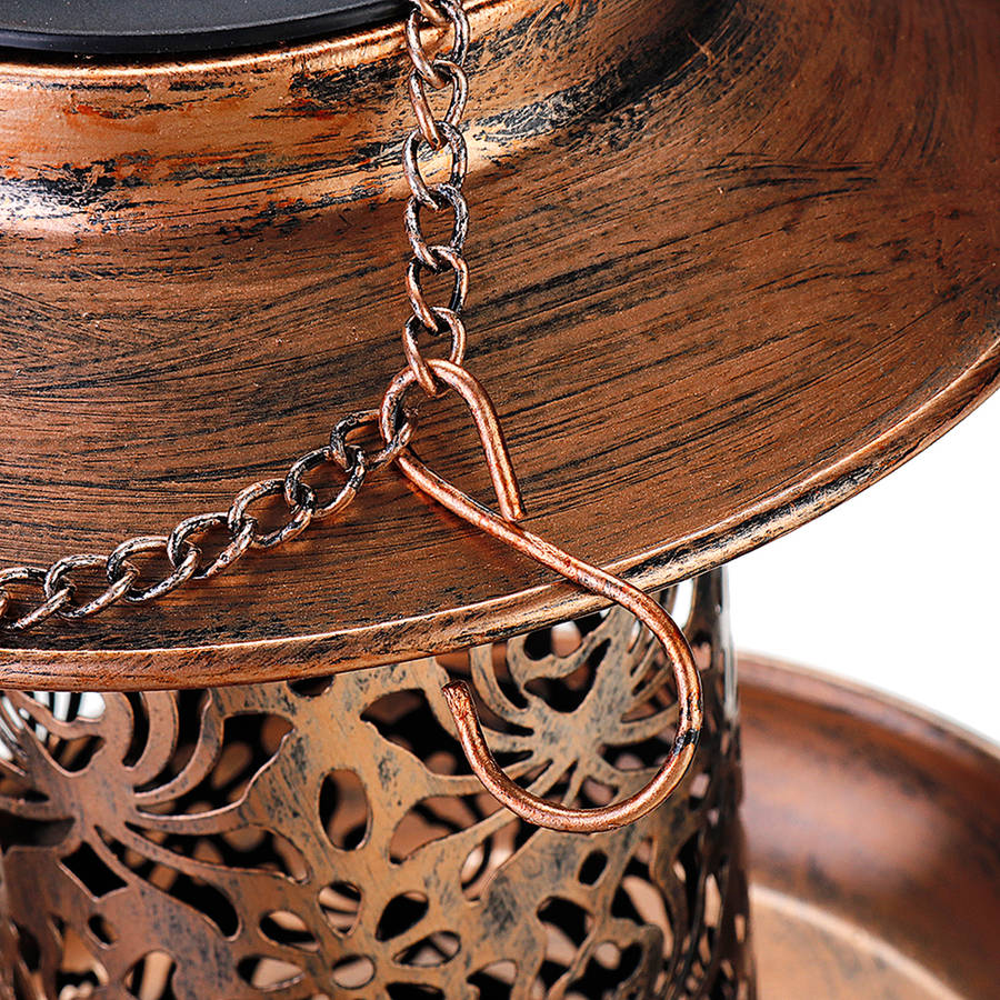 Metal Waterproof Hanging LED Solar Bird Feeder Hummingbird  Outdoor Balcony Outdoor for Feeding Tool