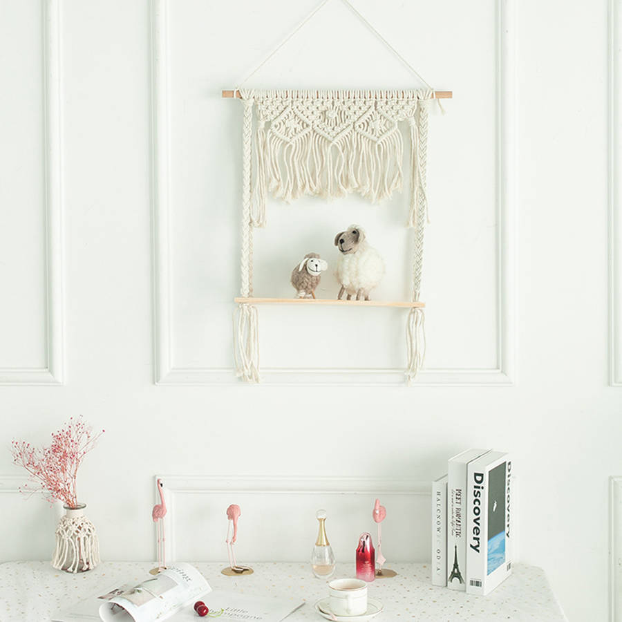 woven macrame boho plant hanger holder tapestry wall hanging art for home wall storage decor