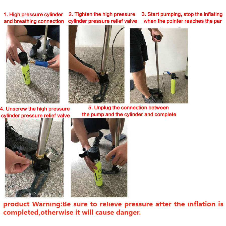 DEDEPU Mini Scuba Diving Tank Set 1L Diving Tank With Pump +Scuba Converter+Storage Bag Underwater Mini Scuba Tank Accessories