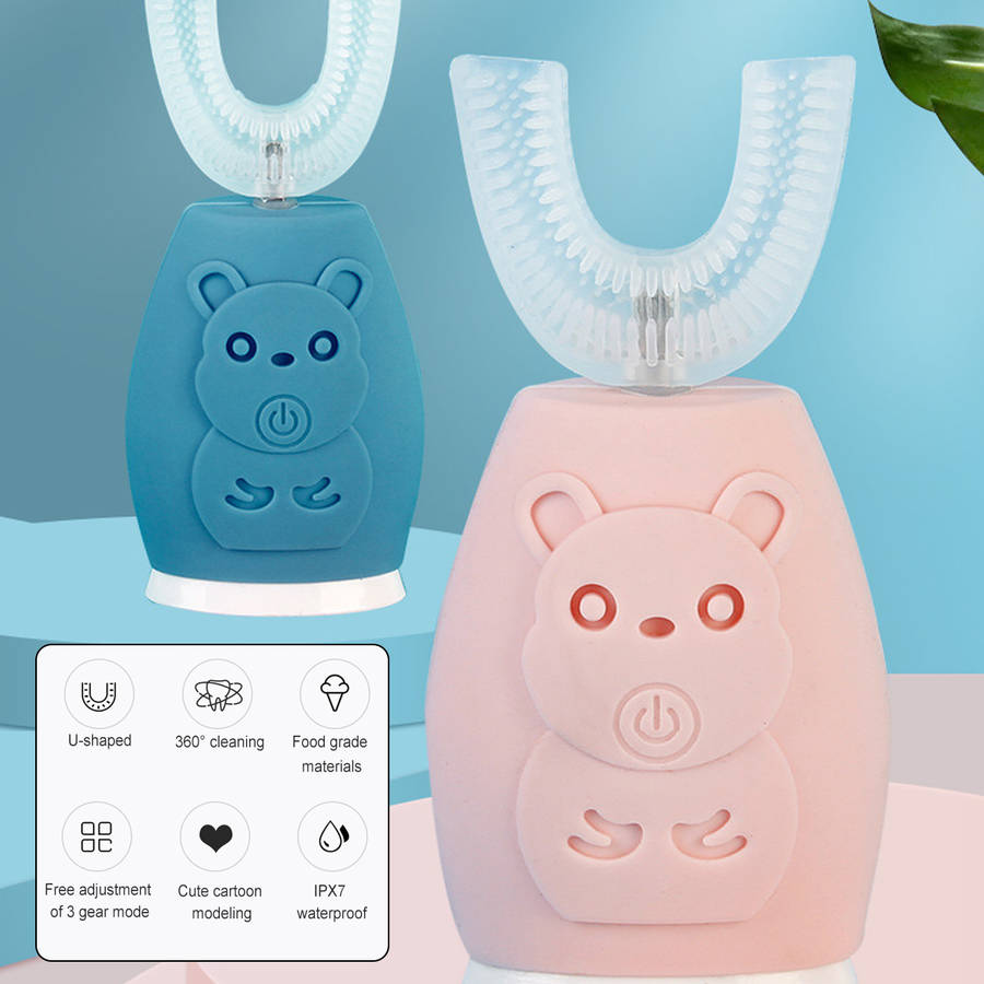 Silicone U-shaped Electric Toothbrush Portable Rechargeable Waterproof Toothbrush