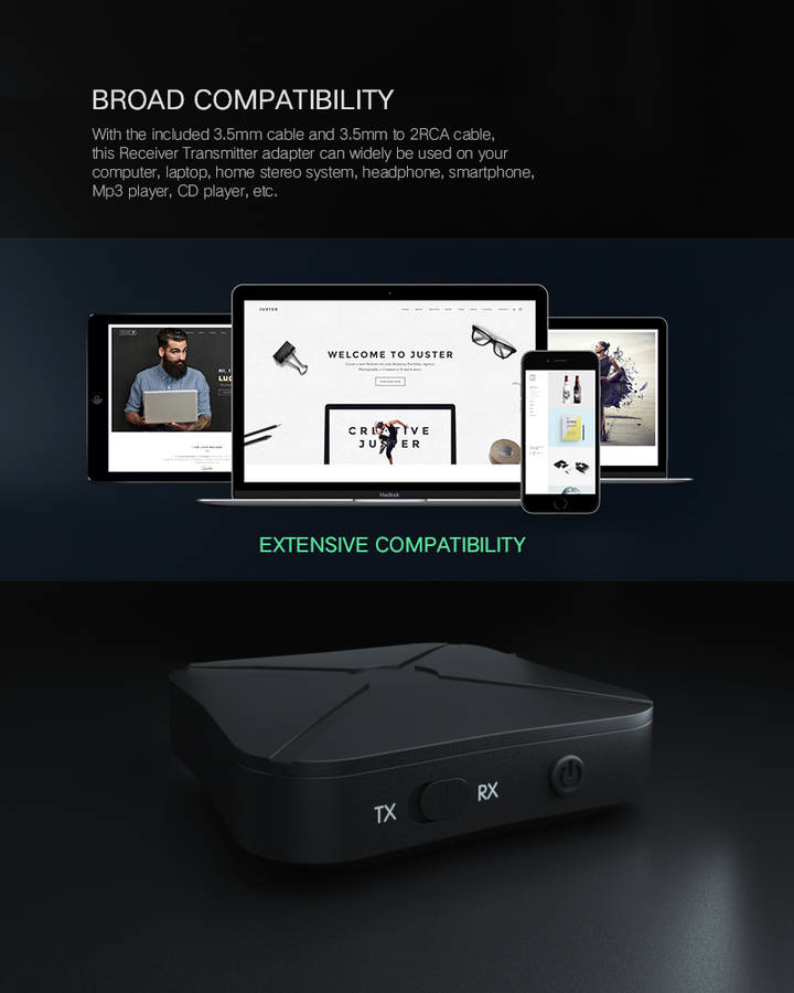 iMars KN319 bluetooth Wireless Audio Transmitter Receiver 4.2 Adapter TV Launch Music Receiver
