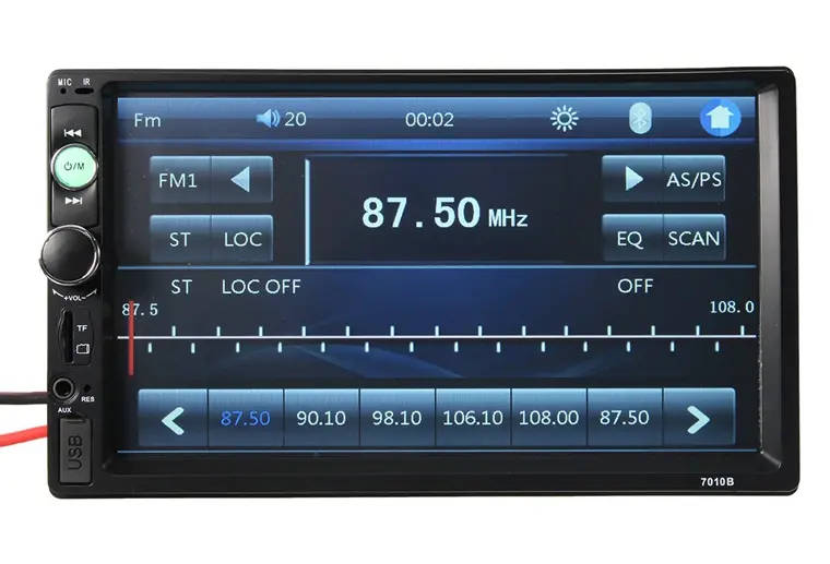 7 Inch Car Stereo Radio MP5 MP3 Player FM USB AUX Full HD Bluetooth Touch Screen Rear View Camera