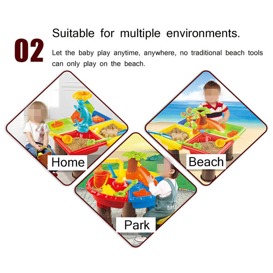 Sand And Water Table Sandpit Indoor Outdoor Beach Kids Children Play Toy Set