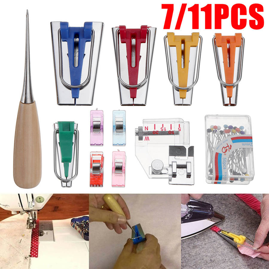 Tape Maker Bias Binder Foot Awl Ball Pin Set Binding Quilting Sewing Replacement