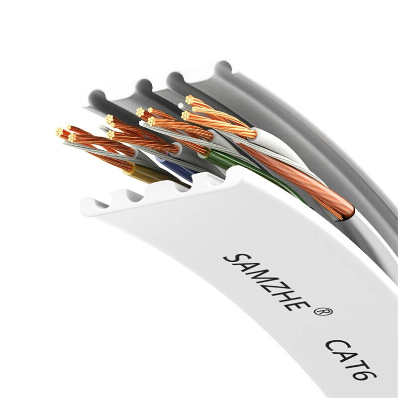 SAMZHE 1~10M CAT7 STP 10Gbps White Flat RJ45 Ethernet Patch Cable Networking LAN Cable