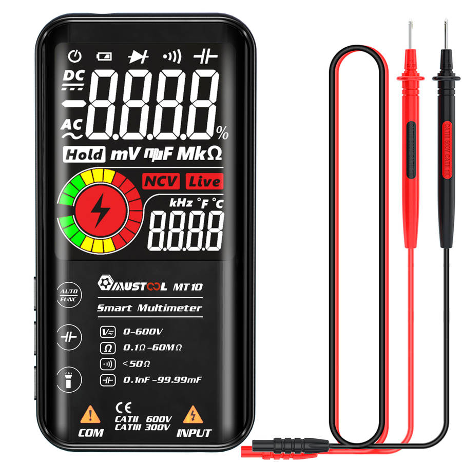 MUSTOOL MT10/MT11 Digital Smart 9999 Counts True-RMS Multimeter Color LCD Display DC AC Voltage Capa