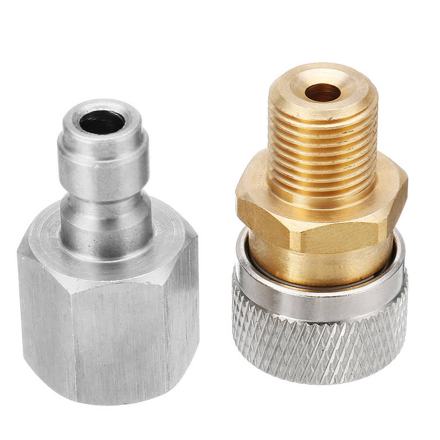 Stainless PCP air rifle filling quick release coupler 1/8 BSPP + 3 QR plugs.