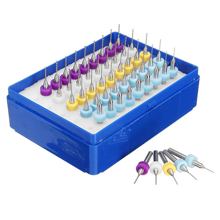 Tungsten Carbide Micro PCB Drill Bit Set for PCB Circuit Board 50pcs 0.5-0.9mm