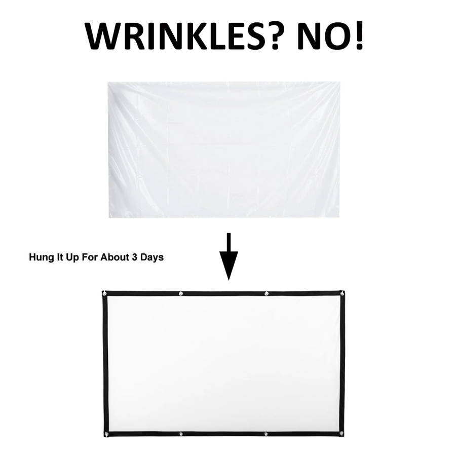 150-inch 16:9 Projector Screen HD Projection Screen for Home Office Theater Movies Indoors Outdoors