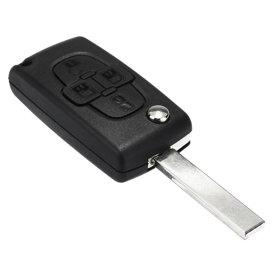 4 Buttons Remote Flip Key Fob Case Shell Battery For Peugeot 1007 & Citroens C8