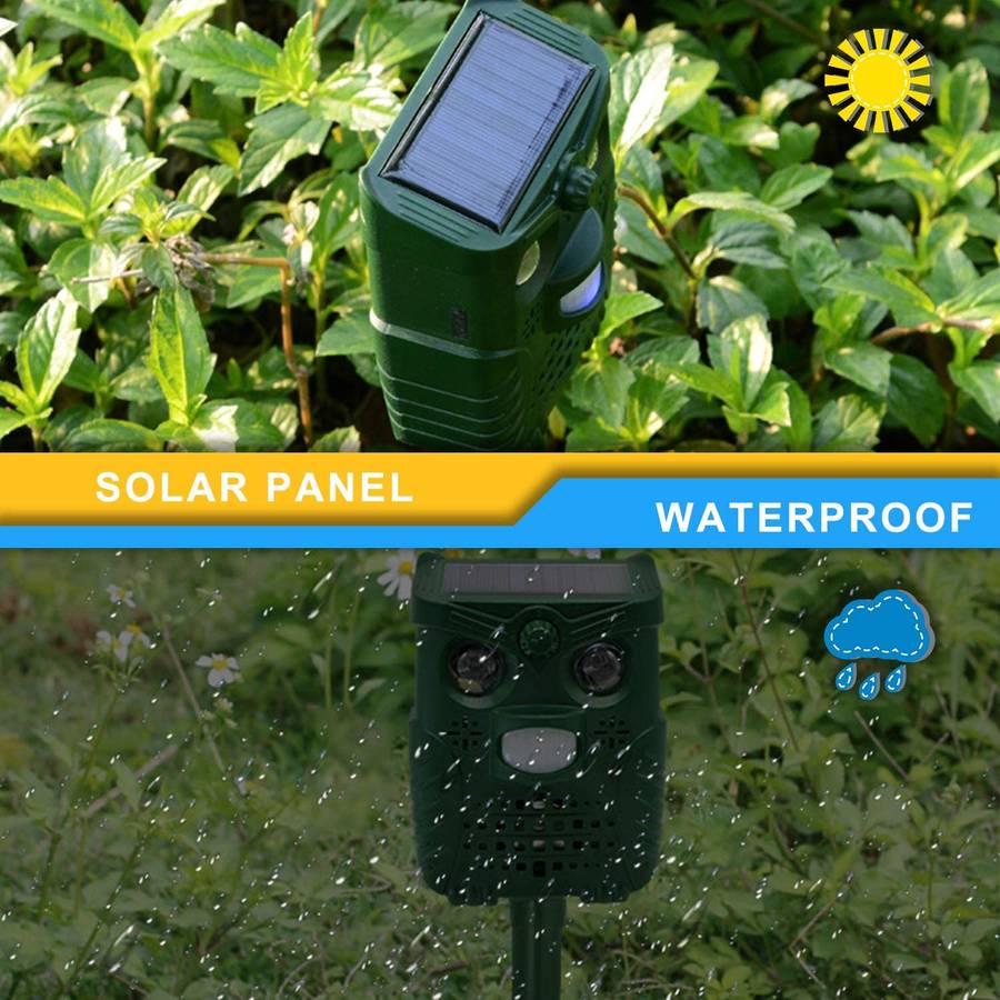 -WH528 Outdoor Solar Ultrasonic Animal Repeller Pest Control Bats Birds Dogs Cats Repeller with Flashing Light