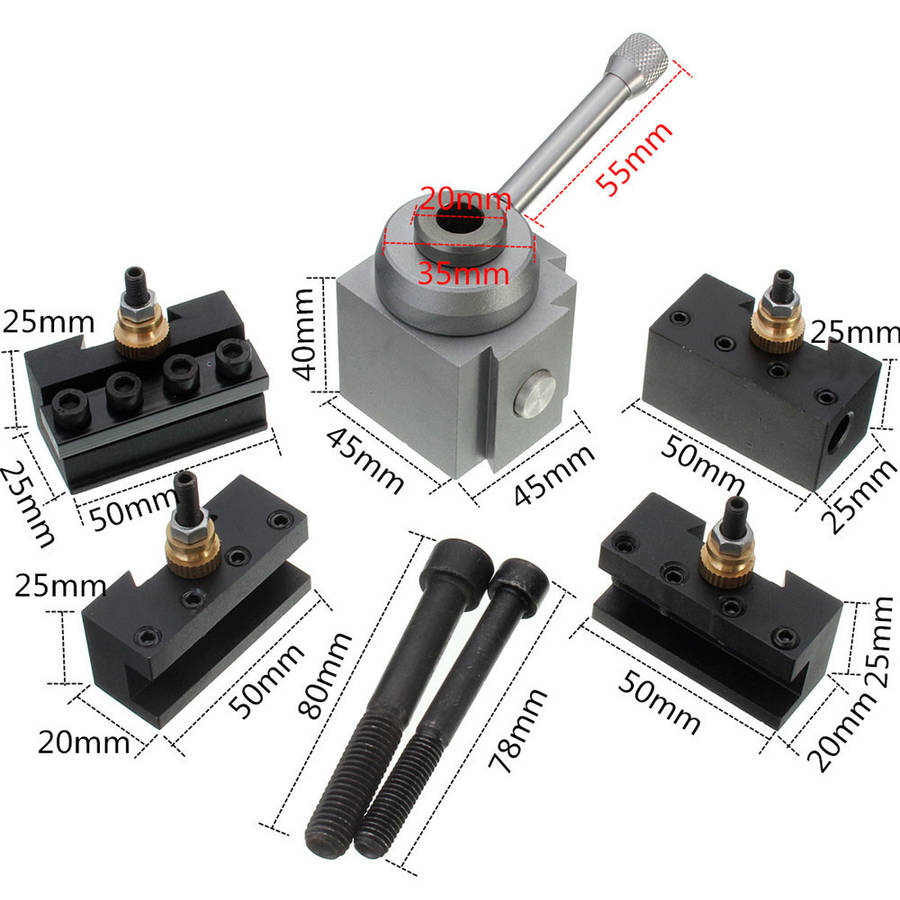 Mini Quick Change Tool Post Holder Kit Set For Table Hobby Lathes