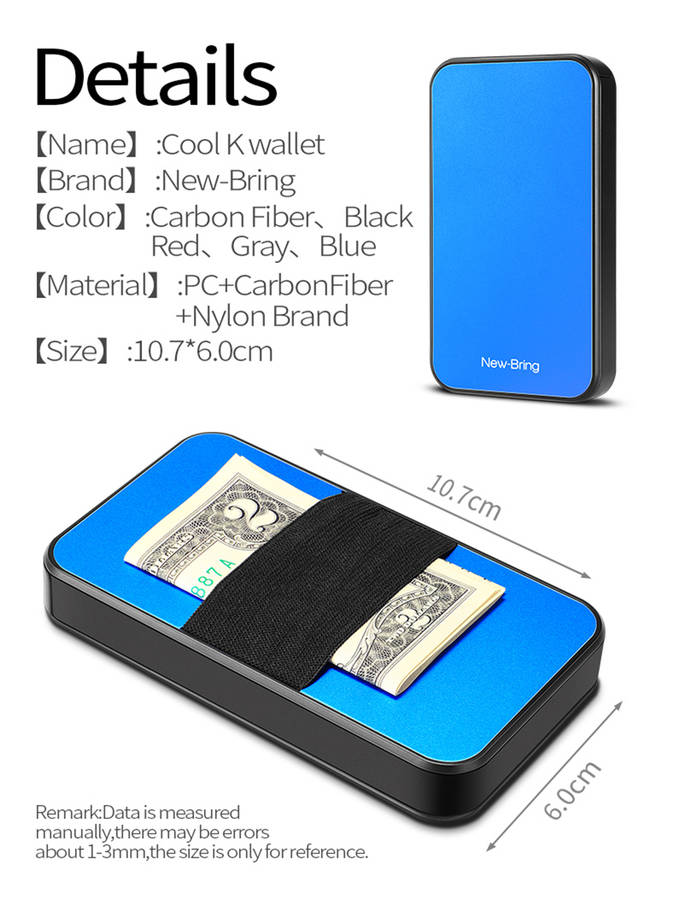 NewBring Card Holder Metal Ultrathin Wooden RFID Blocking Card Holder Wallets Business ID Card Box Creative Gifts