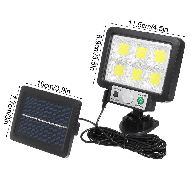 JX-F72 Bright COB White Solar LED Light With Solar Panel & Motion Sensor