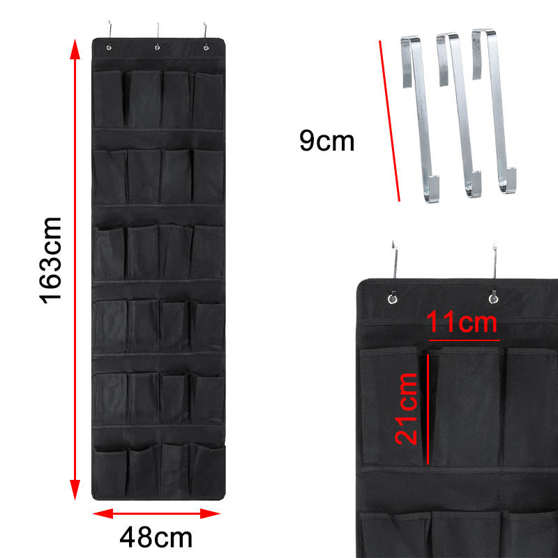 24 Plaid Over Door Hanging Bag Box Shoe Rack Hanger Storage Tidy Organizer Bag