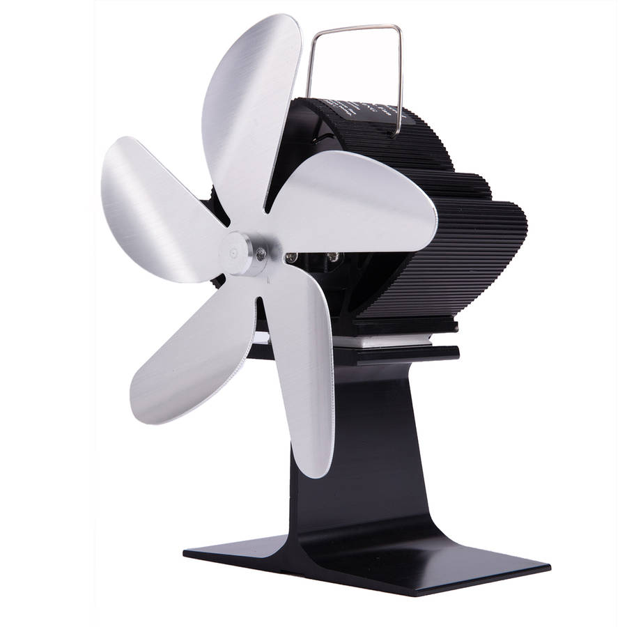5 Blades Stove Fan Quiet Heat Powered Saving Fireplace Ecofan Burner