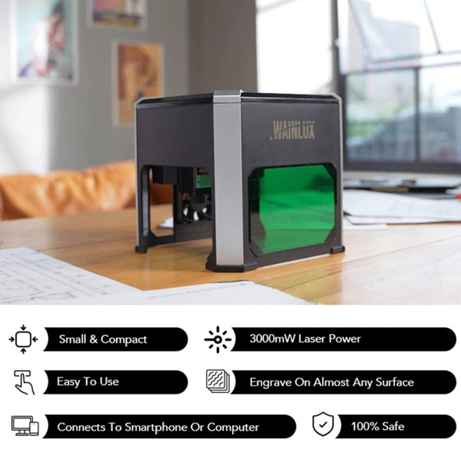 New K6 3000mW Laser Engraver WIFI USB Intelligent Control DIY Logo Mark Printer Carver
